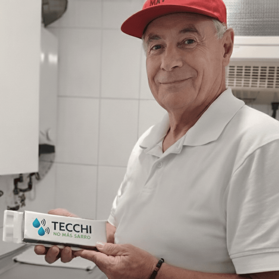 Dispositivo TECCHI Antisarro - Caja azul y dispositivo plateado